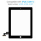 Dotykové sklo pro iPad 2, Black