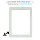 Dotykové sklo pro iPad 2, White