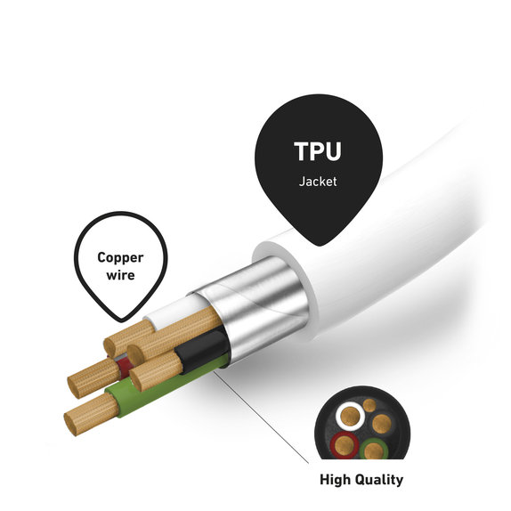 SBS - Lightning / USB-C Kabel (1m), bílá