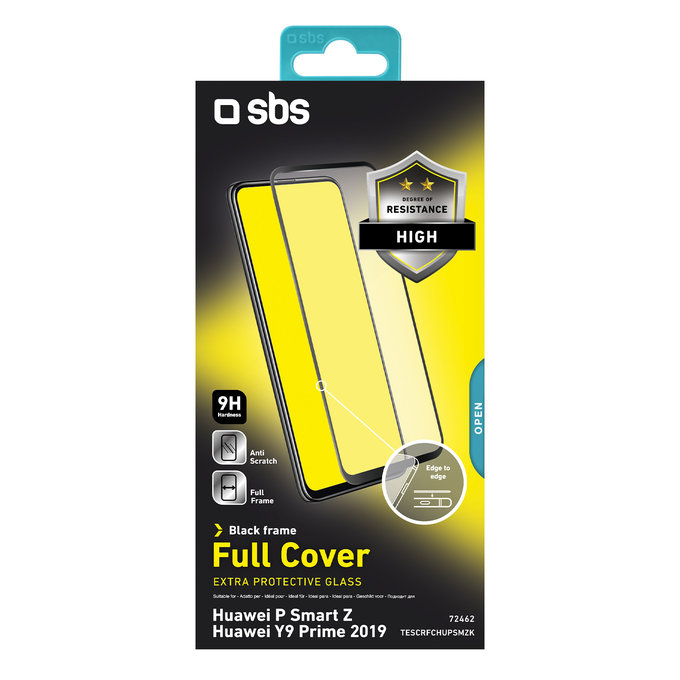 SBS - Tvrzené Sklo Full Cover pro Huawei P Smart Z, Y9 Prime 2019, černá