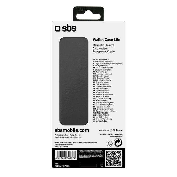 SBS - Pouzdro Book Wallet Lite pro iPhone 12 mini, černá