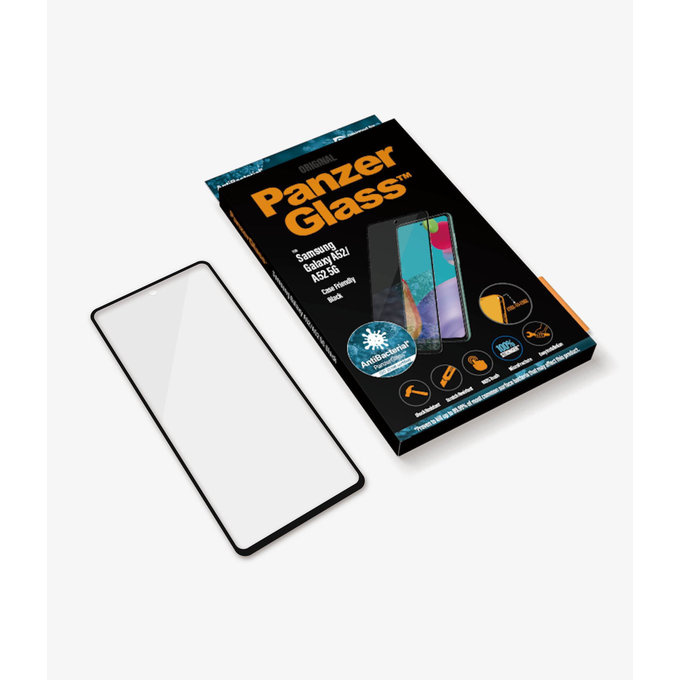 PanzerGlass - Tvrzené sklo Case Friendly AB pro Samsung Galaxy A52, A52 5G, A52s a A53 5G, černá