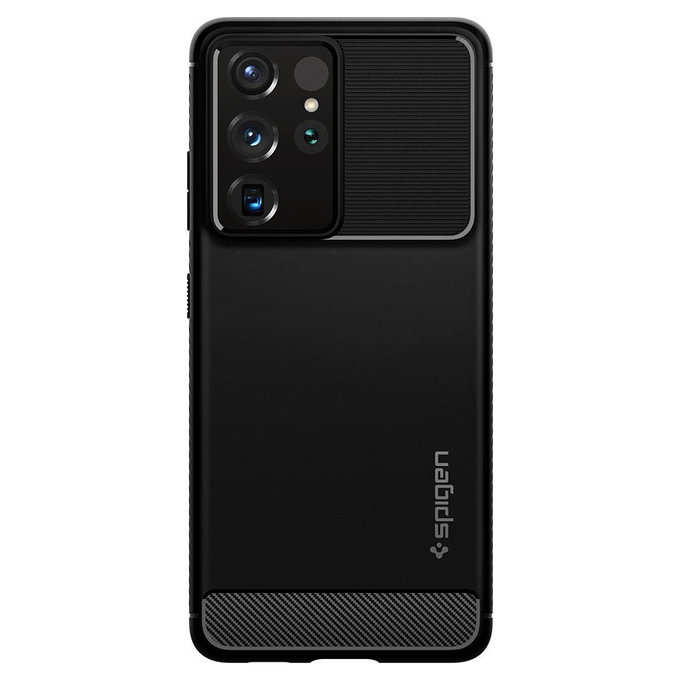 Spigen - Pouzdro Rugged Armor pro Samsung Galaxy S21 Ultra, černá