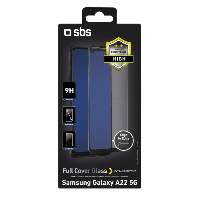 SBS - Tvrzené sklo Full Cover pro Samsung Galaxy A22 5G, černá
