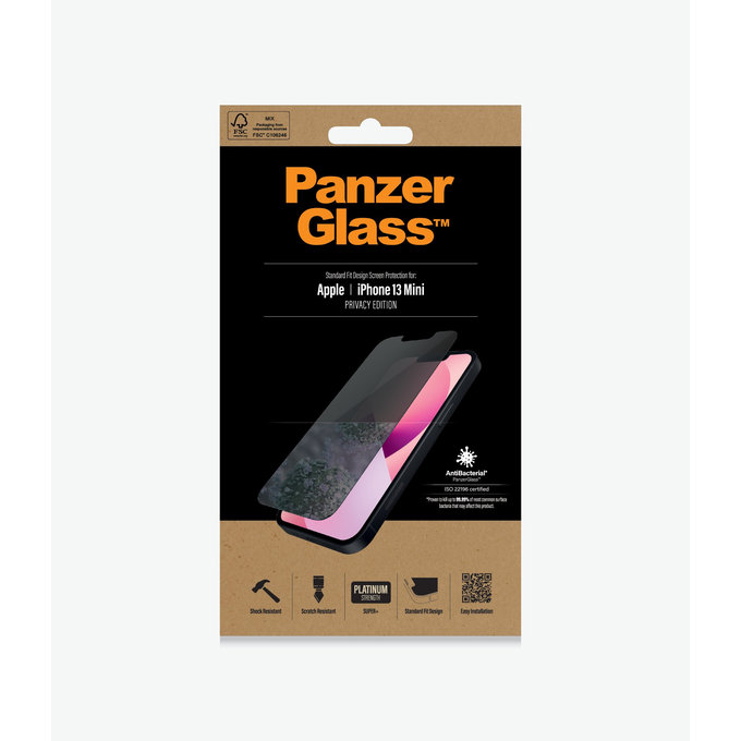 PanzerGlass - Tvrzené Sklo Standard Fit Privacy AB pro iPhone 13 mini, transparentná