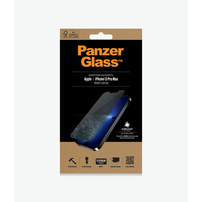 PanzerGlass - Tvrzené Sklo Standard Fit Privacy AB pro iPhone 13 Pro Max a 14 Plus, transparentná