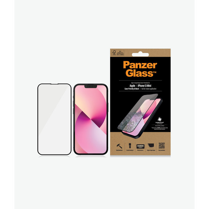 PanzerGlass - Tvrzené Sklo Case Friendly AB pro iPhone 13 mini, černá