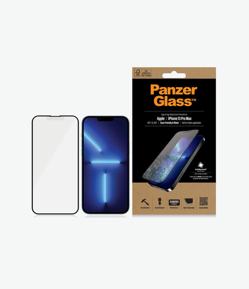 PanzerGlass - Tvrzené Sklo Case Friendly Anti-Glare AB pro iPhone 13 Pro Max a 14 Plus, černá