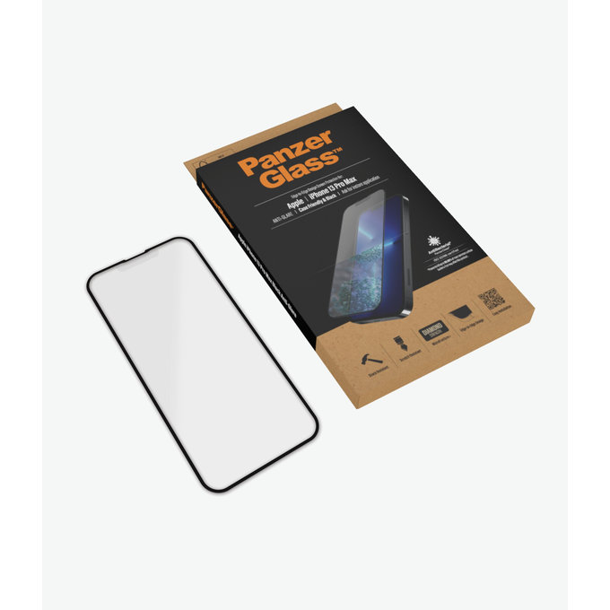 PanzerGlass - Tvrzené Sklo Case Friendly Anti-Glare AB pro iPhone 13 Pro Max a 14 Plus, černá