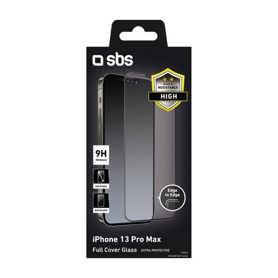 SBS - Tvrzené Sklo Full Cover pro iPhone 13 Pro Max a 14 Plus, černá
