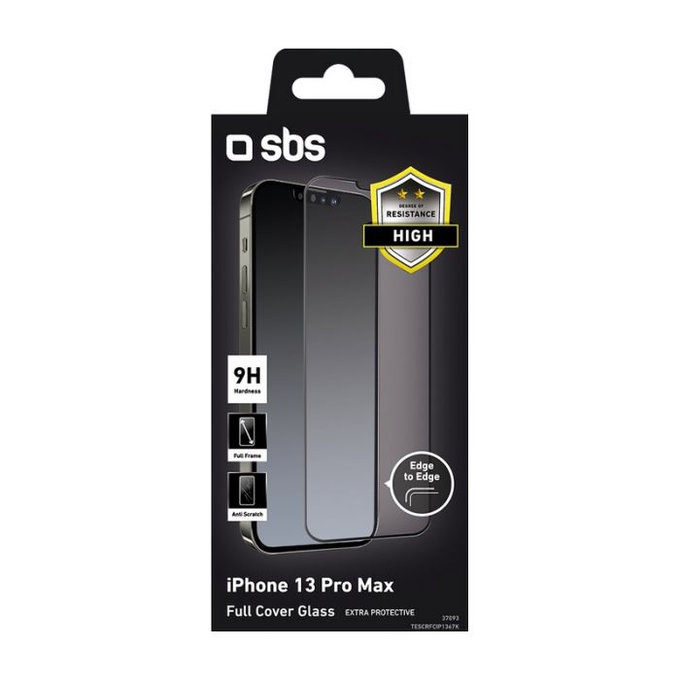 SBS - Tvrzené Sklo Full Cover pro iPhone 13 Pro Max a 14 Plus, černá