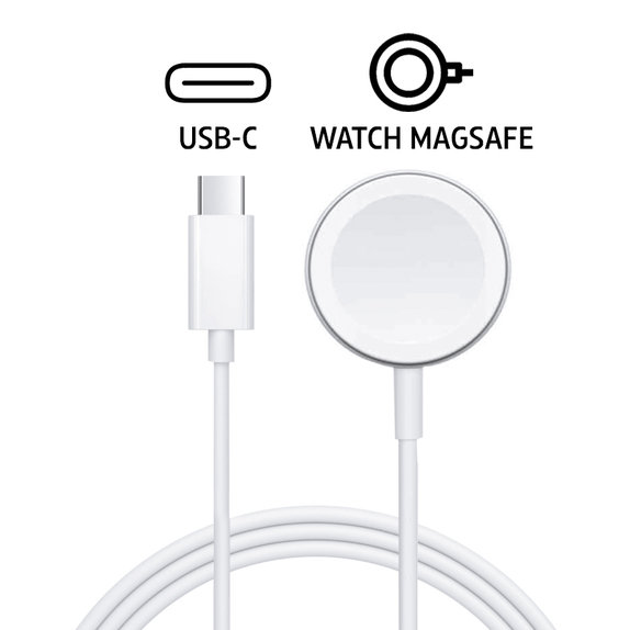 Magnetická rychlonabíječka pro Apple Watch, USB-C, 1 m, aluminium, bulk