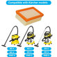 Kärcher WD-series, MV-series, KWD-series - Plochý Prachový Filtr