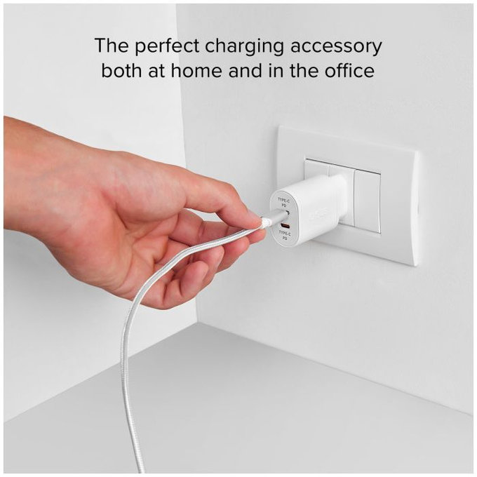 SBS - 20W Nabíjecí Adaptér 2x USB-C Power Delivery, bílá