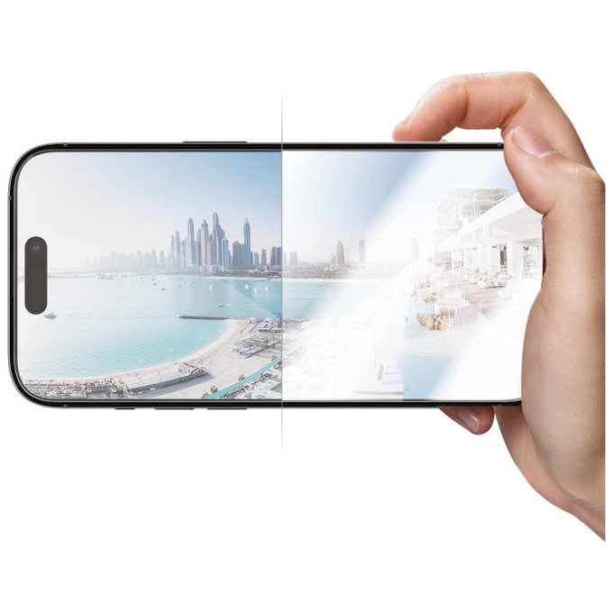 Tvrzené sklo UWF Anti-Reflective AB s aplikátorem pro iPhone 14 Pro, Černá, PanzerGlass