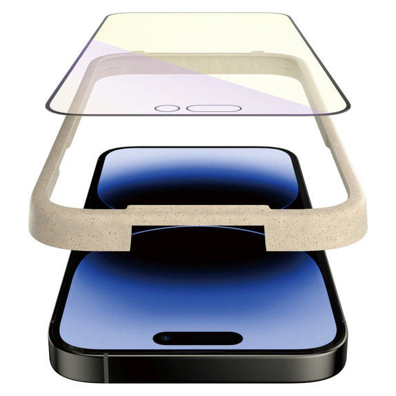 Tvrzené sklo UWF Anti-Bluelight AB s aplikátorem pro iPhone 14 Pro, Černá, PanzerGlass
