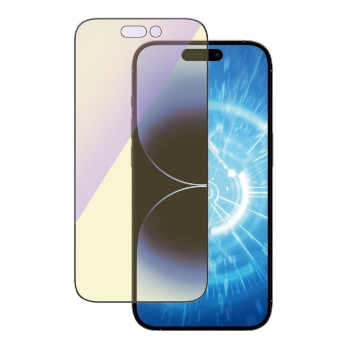 Tvrzené sklo UWF Anti-Bluelight AB s aplikátorem pro iPhone 14 Pro, Černá, PanzerGlass