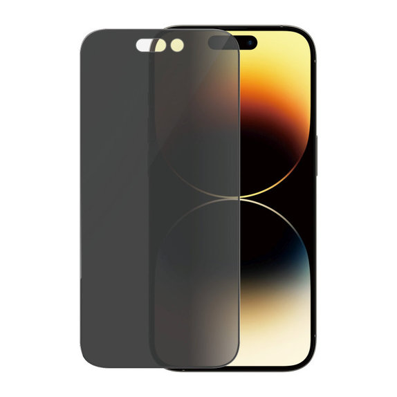 Tvrzené sklo UWF Privacy AB s aplikátorem pro iPhone 14 Pro, Černá, PanzerGlass
