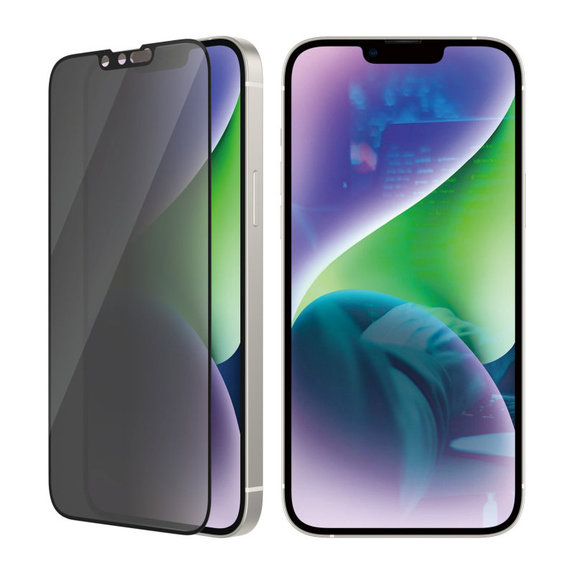 Tvrzené sklo UWF Privacy AB s aplikátorem pro iPhone 14 Plus/13 Pro Max, Černá, PanzerGlass