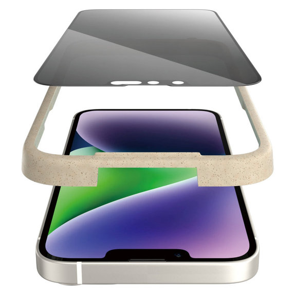 Tvrzené sklo UWF Privacy AB s aplikátorem pro iPhone 14 Plus/13 Pro Max, Černá, PanzerGlass