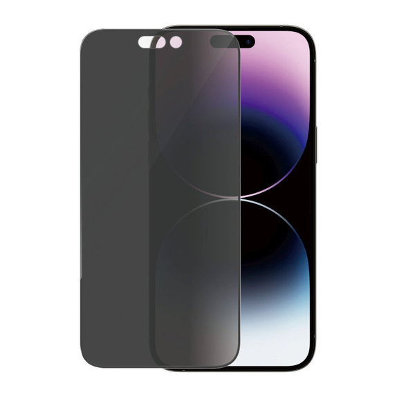 Tvrzené sklo UWF Privacy AB s aplikátorem pro iPhone 14 Pro Max, Černá, PanzerGlass