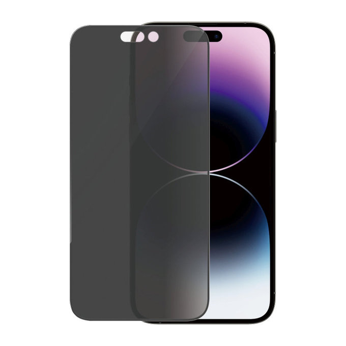 Tvrzené sklo UWF Privacy AB s aplikátorem pro iPhone 14 Pro Max, Černá, PanzerGlass