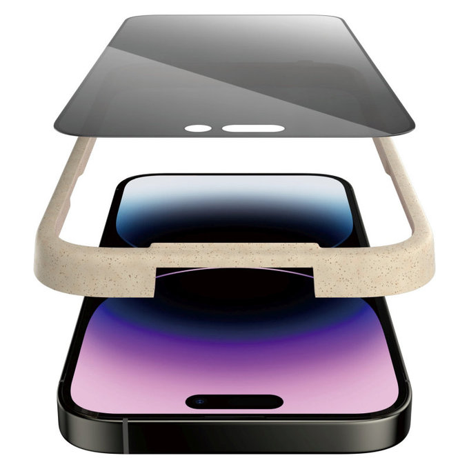 Tvrzené sklo UWF Privacy AB s aplikátorem pro iPhone 14 Pro Max, Černá, PanzerGlass