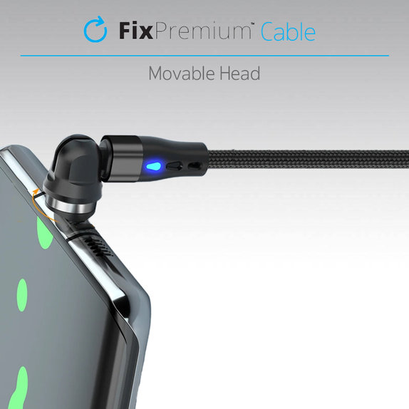 FixPremium - USB-C / USB-C Magnetický Kabel (1m), červená