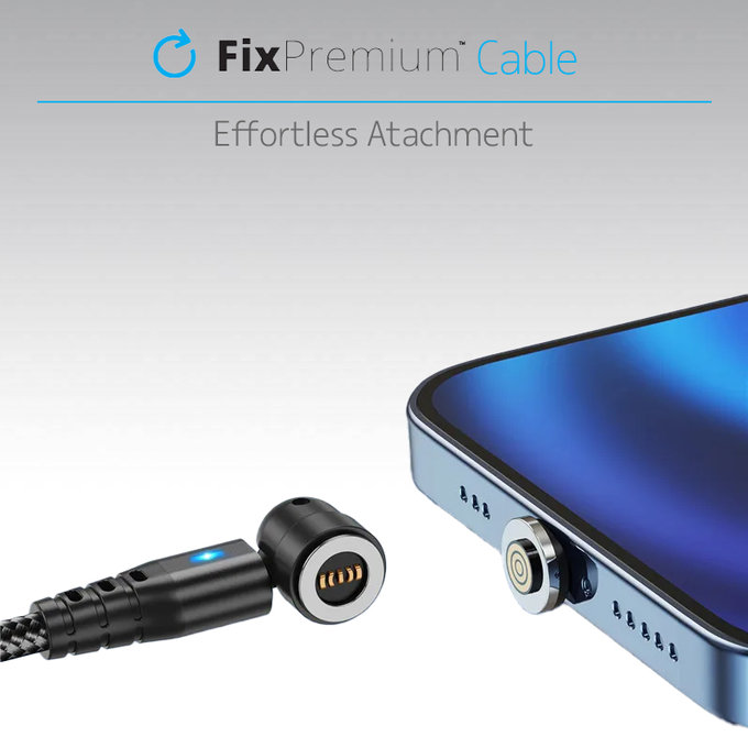 FixPremium - USB-C / USB-C Magnetický Kabel (1m), červená