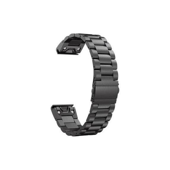 FixPremium - Remienok z Nehrdzavejúcej Ocele pro Garmin (QuickFit 26mm), čierny