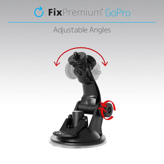 FixPremium - Držák pro GoPro s prísavkou, čierny