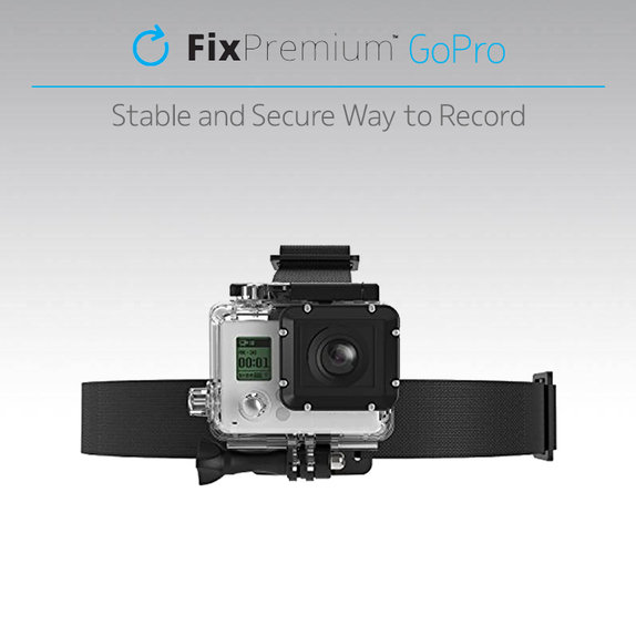 FixPremium - Držák na Hlavu pro GoPro, čierny