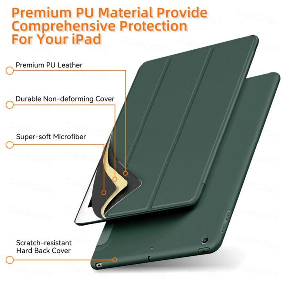 FixPremium - Flip Silikonové Pouzdro pro iPad 10.2 (7th, 8th, 9th Gen), černá