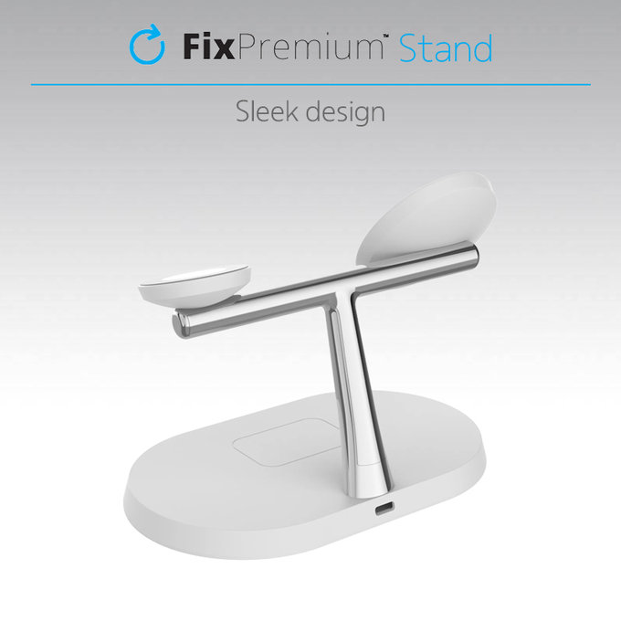 FixPremium - MagSafe Stojan 3v1 pro iPhone, Apple Watch a AirPods, černá