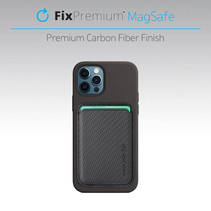 FixPremium - MagSafe Carbon Peněženka, černá