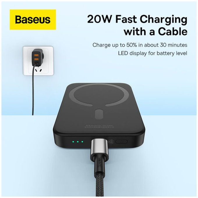 Baseus - MagSafe PowerBank 6000 mAh, černá