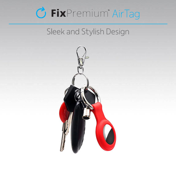 FixPremium - Silikonová Klíčenka pro AirTag, oranžová