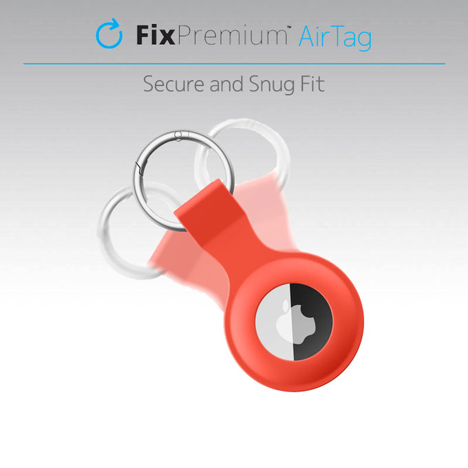 FixPremium - Silikonová Klíčenka pro AirTag, černá