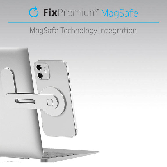 FixPremium - MagSafe Držák pro iPhone na Notebook, černá