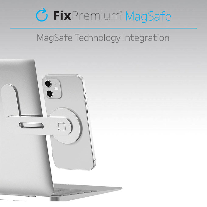 FixPremium - MagSafe Držák pro iPhone na Notebook, černá