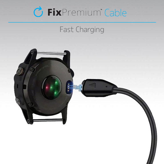 FixPremium - Nabíjecí Kabel pro Garmin Hodinky, černá