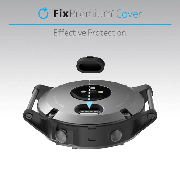 FixPremium - Krytka Nabíjecího Konektoru pro Garmin Hodinky, sivá