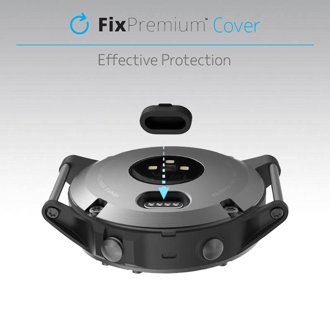 FixPremium - Krytka Nabíjecího Konektoru pro Garmin Hodinky, sivá