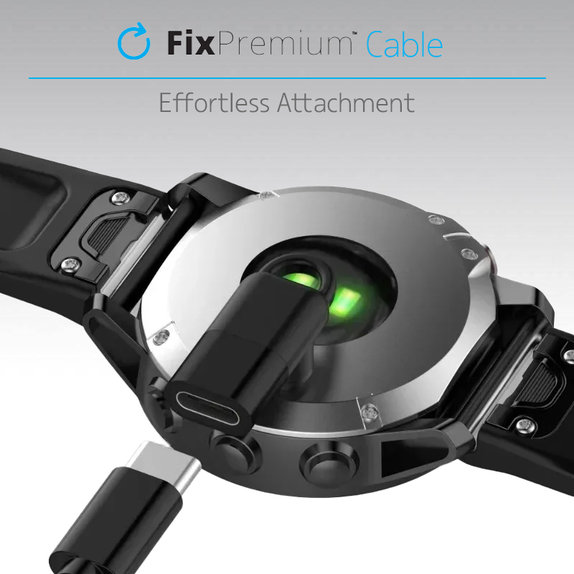 FixPremium - Redukcia USB-C na Garmin Konektor pro Hodinky, černá