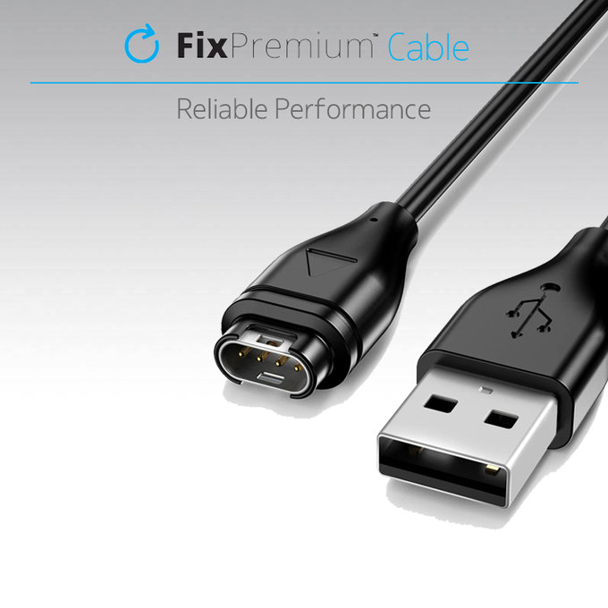 FixPremium - USB-C Nabíjecí Kabel pro Garmin Hodinky, černá