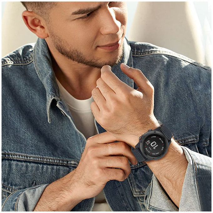 FixPremium - Nylonový Řemínek pro Garmin (22mm), šedá