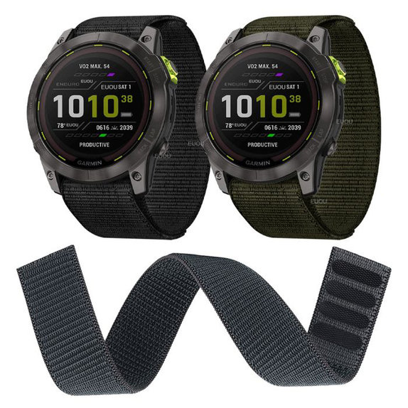 FixPremium - Nylonový Řemínek pro Garmin (22mm), černá