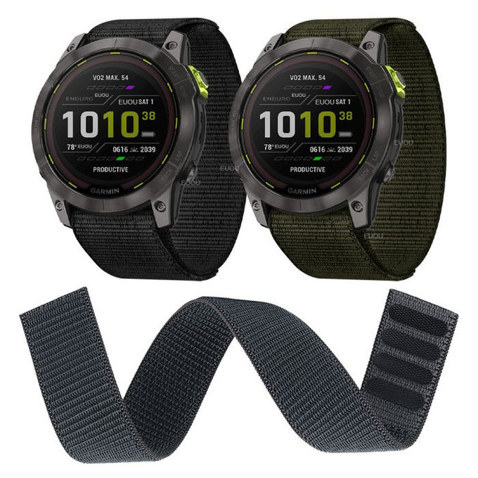 FixPremium - Nylonový Řemínek pro Garmin (22mm), černá