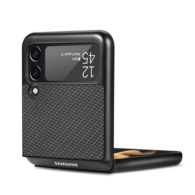 FixPremium - Pouzdro Carbon pro Samsung Galaxy Z Flip 4, černá