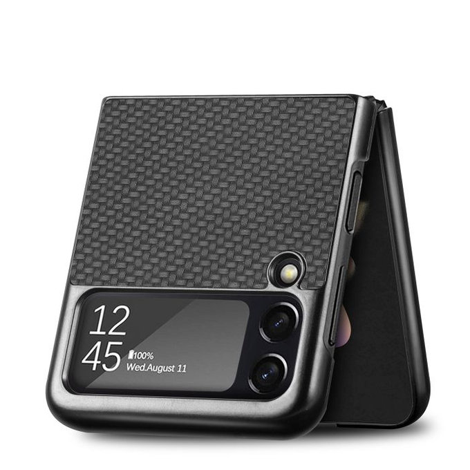 FixPremium - Pouzdro Carbon pro Samsung Galaxy Z Flip 3, hnědá